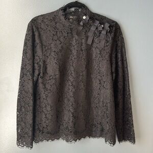J.CREW Women’s top Black Lace Top with camisole size 6 like new lace